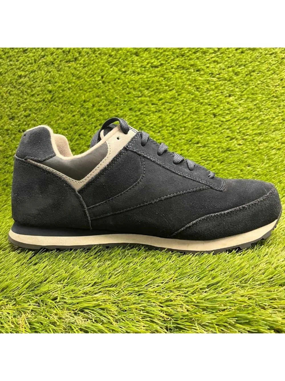 Reebok Leelap Retro Mens 12 Navy White Suede Steel Toe Safety Work Jogger Shoes
